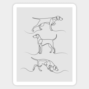 Continuous Line Weimaraners (Grey Background) Magnet